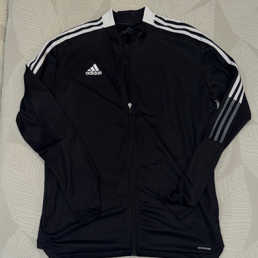 Adidas Men's Black and White Windbreaker